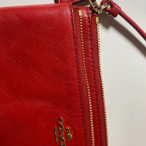 COACH NY Red Leather Double Zip Wristlet/Wallet - Picture 4 of 4